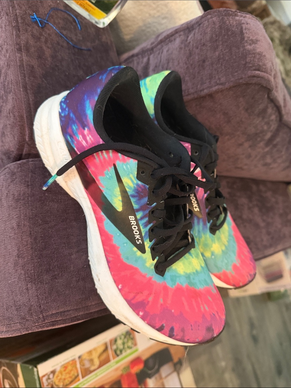 Brooks Women’s Tie-Dye Running Shoes - Pink, Blue, Green, Yellow, Black